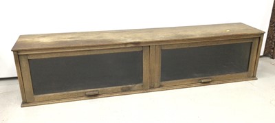 Lot 177 - Low long oak bookcase H36, W159, D28cm