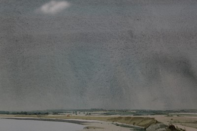 Lot 1092 - *Michael Mick Smee (b.1946) watercolour - Seawall at Fingringhoe, 41cm x 61cm, in glazed frame