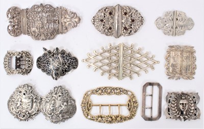 Lot 748 - Collection of silver belt buckles