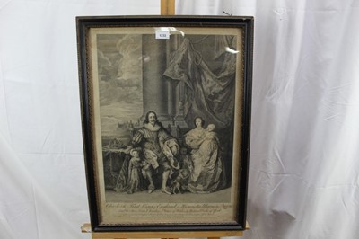 Lot 34 - Late 18th century black and white engraving after Van Dyck - 'Charles the First, King of England & Henrietta Maria his Queen...', published by John Boydell 1770, in glazed Hogarth frame, 59cm x 43c...