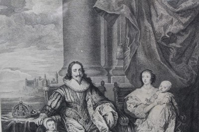 Lot 34 - Late 18th century black and white engraving after Van Dyck - 'Charles the First, King of England & Henrietta Maria his Queen...', published by John Boydell 1770, in glazed Hogarth frame, 59cm x 43c...