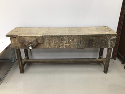 Lot 105 - Antique work bench H82.5, W188, D47cm