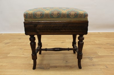 Lot 1437 - Victorian mahogany piano stool, by Brooks Limited