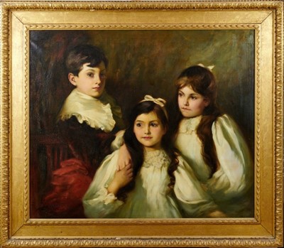 Lot 1226 - Alfred Hitchens oil on canvas family group