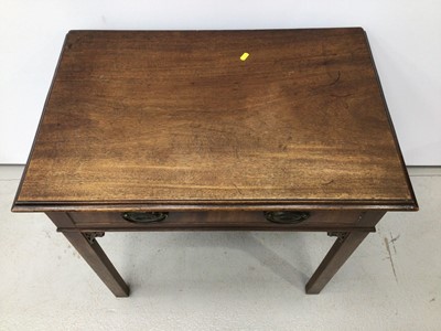 Lot 170 - Side table single drawer on square legs H71.5, W77, D51cm