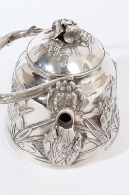 Lot 392 - Early 20th century Japanese silver three piece tea set