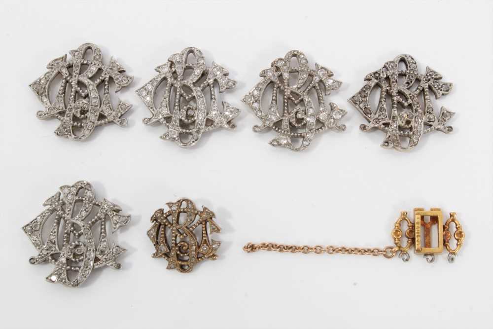 Lot 513 - Set of five Edwardian diamond monograms,