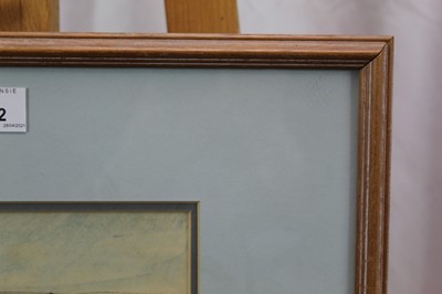 Lot 1142 - Robert G. D. Alexander (1875-1945) pencil and watercolour - figures gathered, 14cm x 20cm, together with another pencil sketch of a girl, signed, 27cm x 19cm, in glazed frames (2)