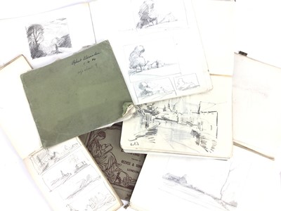 Lot 1147 - Robert G. D. Alexander (1875-1945) group of six sketchbooks, mostly early 20th century but also including one from childhood - Essex coastal and landscape sketches, other working drawings, figures...