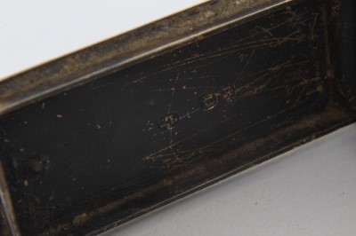Lot 366 - Unusual Victorian silver combination Tobacco and Vesta box of rectangular form, decorated with engraved facsimile signatures and applied gold European and British Coronets above monograms, with hin...