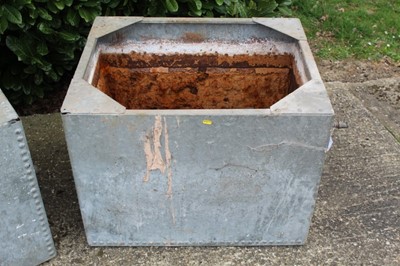 Lot 1361 - Two old galvanised and riveted metal water tanks