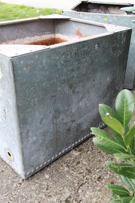 Lot 1361 - Two old galvanised and riveted metal water tanks