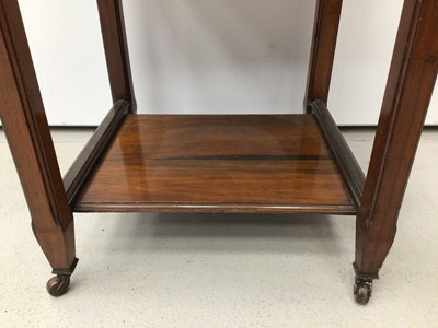 Lot 159 - Edwardian walnut table with marble top single drawer
