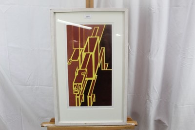 Lot 1177 - Ron Sims (1944-2014) enamel stencil print, Brown Pavement Dog and Foot, signed 1/1 glazed frame, 43cm x 23cm