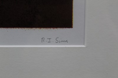 Lot 1177 - Ron Sims (1944-2014) enamel stencil print, Brown Pavement Dog and Foot, signed 1/1 glazed frame, 43cm x 23cm