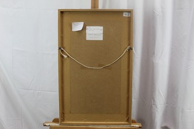 Lot 1177 - Ron Sims (1944-2014) enamel stencil print, Brown Pavement Dog and Foot, signed 1/1 glazed frame, 43cm x 23cm