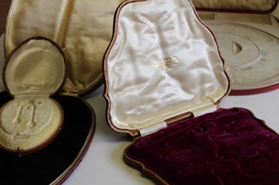 Lot 542 - Georgian jewellery box for a suite of jewellery and five other boxes to include Piaget