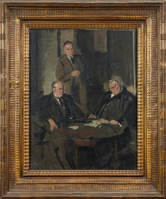 Lot 1191 - *Sir James Gunn (1893-1964) oil on canvas - 'First sketch for Conversation Piece
