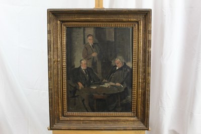 Lot 1191 - *Sir James Gunn (1893-1964) oil on canvas - 'First sketch for Conversation Piece