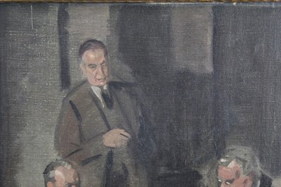 Lot 1191 - *Sir James Gunn (1893-1964) oil on canvas - 'First sketch for Conversation Piece