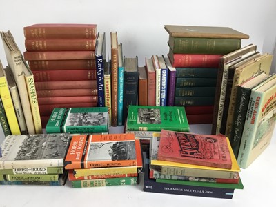 Lot 962 - Books - sixty-four volumes, to include Snaffles, A Half Century of Memories, Cecil Aldin, Horse and Hound Year Books (11), The Diary of A Freeman by Black Knight, Bailey's Hunting Directory (13) an...