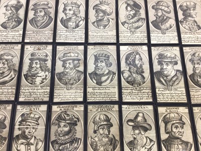 Lot 1832 - Collection of sixty-seven 17th/18th century black and white portrait engravings depicting Historical figures, each 12.5cm x 6.5cm