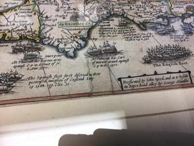 Lot 626 - John Speed (1552-1629) - hand coloured engraving- map of the British Isles, 'The Invasions of England and Ireland with al their Civill Wars since the Conquest', George Humble, circa 1627, approxima...
