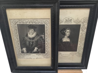 Lot 1841 - Group of 18th and 19th century engravings, notable figures, pair of 19th century gilt picture frames and sundry works