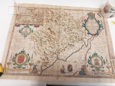 Lot 663 - John Speede - 17th century Map of Monmouthshire, dated 1610