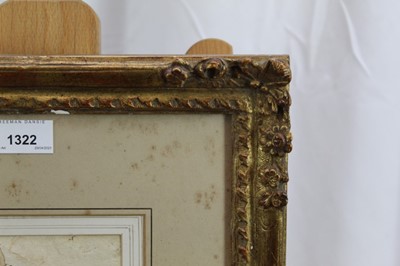 Lot 1322 - Old Master type sepia pen and ink study of a monk and cherub in glazed gilt frame. The image 18.5 x 13.5cm