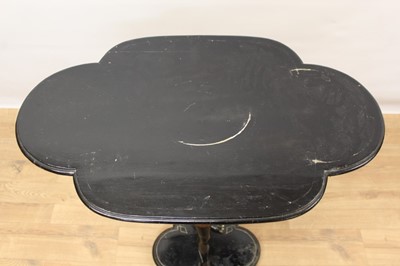 Lot 1345 - 19th century Continental ebonised bone strung and olive wood mounted blackamore table