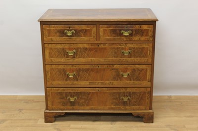 Lot 1344 - Early 18th century style walnut chest of drawers