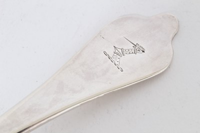 Lot 409 - Queen Anne Britannia standard, silver Dog nose, Rat tail spoon, circa. 1705, probably by William Petley, 20.2cm in overall length