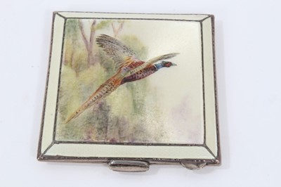 Lot 772 - Silver enamelled compact