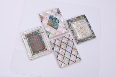 Lot 776 - Four Victorian mother of pearl and abalone card cases