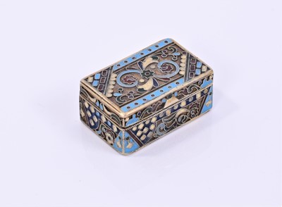 Lot 897 - Russian silver cloisonné box