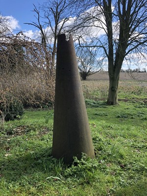 Lot 1857 - Antique cast iron conical form, 130cm high