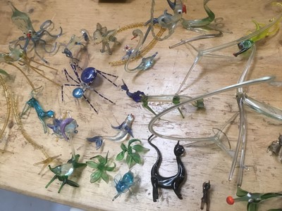 Lot 182 - Extensive collection of murano glass animals, some with losses