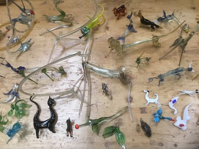 Lot 182 - Extensive collection of murano glass animals, some with losses