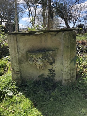 Lot 1870 - Antique, probably mediaeval, carved stone niche, approximately 68cm high x 83cm wide