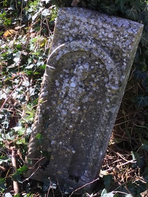 Lot 1877 - Antique carved marble plaque decorated with a classical figure in relief within an arch, 58cm high