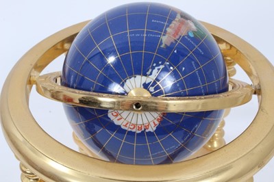 Lot 578 - Modern hardstone inlaid globe on stand