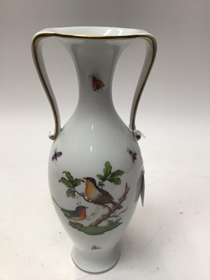 Lot 1008 - Herend porcelain vase painted with birds