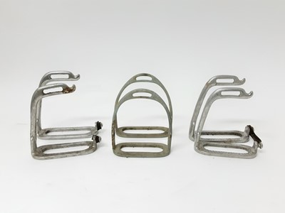 Lot 985 - Collection of stirrups, two boot pulls, a horse bit and pair Sparkes Hall, Regent Street spurs