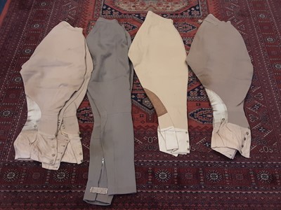 Lot 988 - Group ladies and gentlemen's vintage breeches in fawn and white, together with assorted stocks