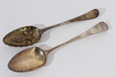 Lot 431 - George V silver and tortoiseshell hand mirror (Birmingham 1929), maker Adie Brothers, together with silver spill vase and silver flatware items (various dates and makers), 12oz of weighable silver