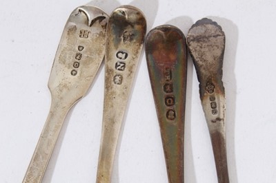 Lot 433 - William IV silver salt / mustard spoon (London 1833), together with seven other silver salt spoons (various dates and makers), all at approximately 4oz