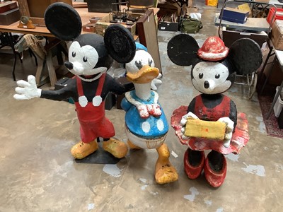 Lot 2318 - Three large free standing painted fibreglass Disney figures, Mickey, Minnie and Donald Duck