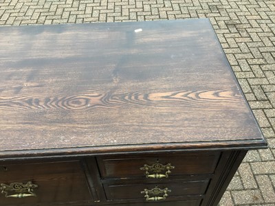 Lot 212 - Edwardian oak chest with central hat drawer flanked by four short drawers and three long graduated drawers below, 122cm wide, 53cm deep, 121cm high