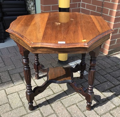 Lot 225 - Edwardian walnut occasional table with octagonal top, 72cm